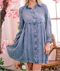 Doe And Rae - Becca Front Button Denim Dress