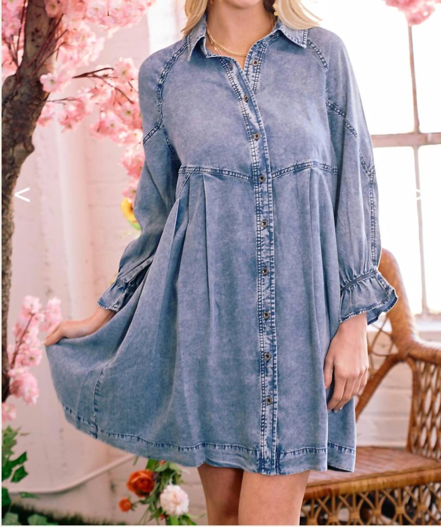 Doe And Rae - Becca Front Button Denim Dress