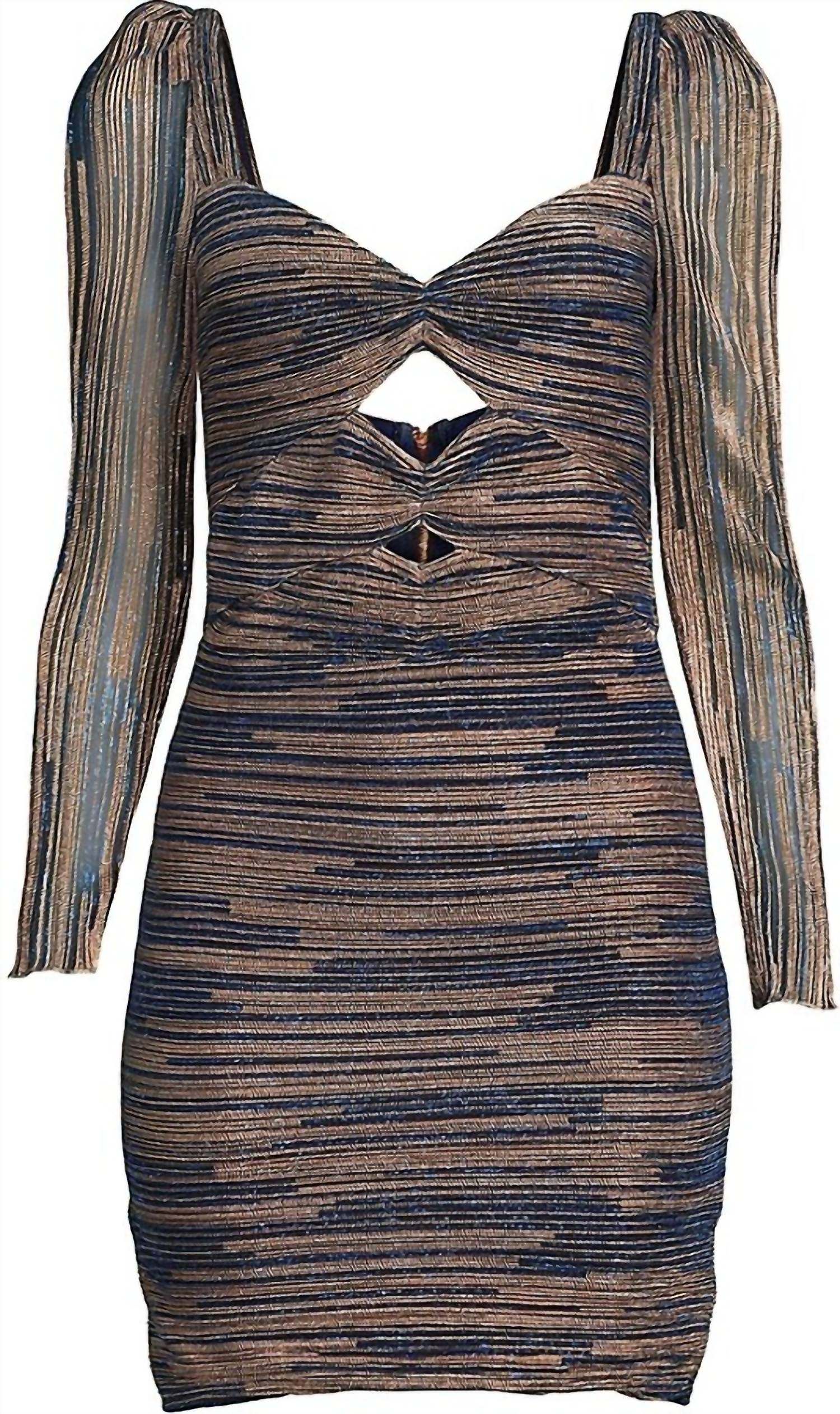 Saylor - Allia Metallic Cutout Mini Sheath Dress