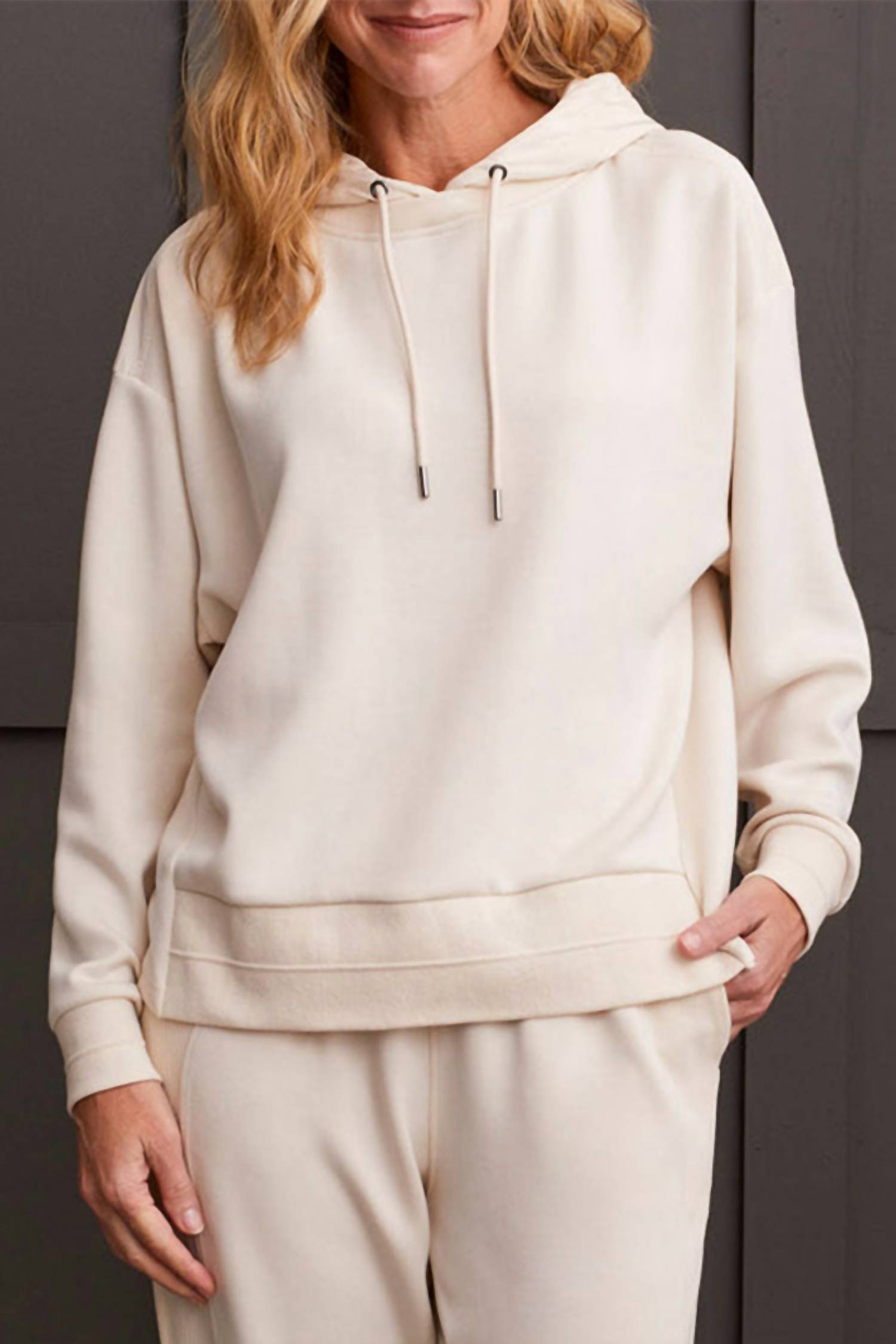 Tribal - Layered Jersey Top With Hood