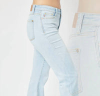 Judy Blue - Mid Rise Side Slit Bootcut Jeans