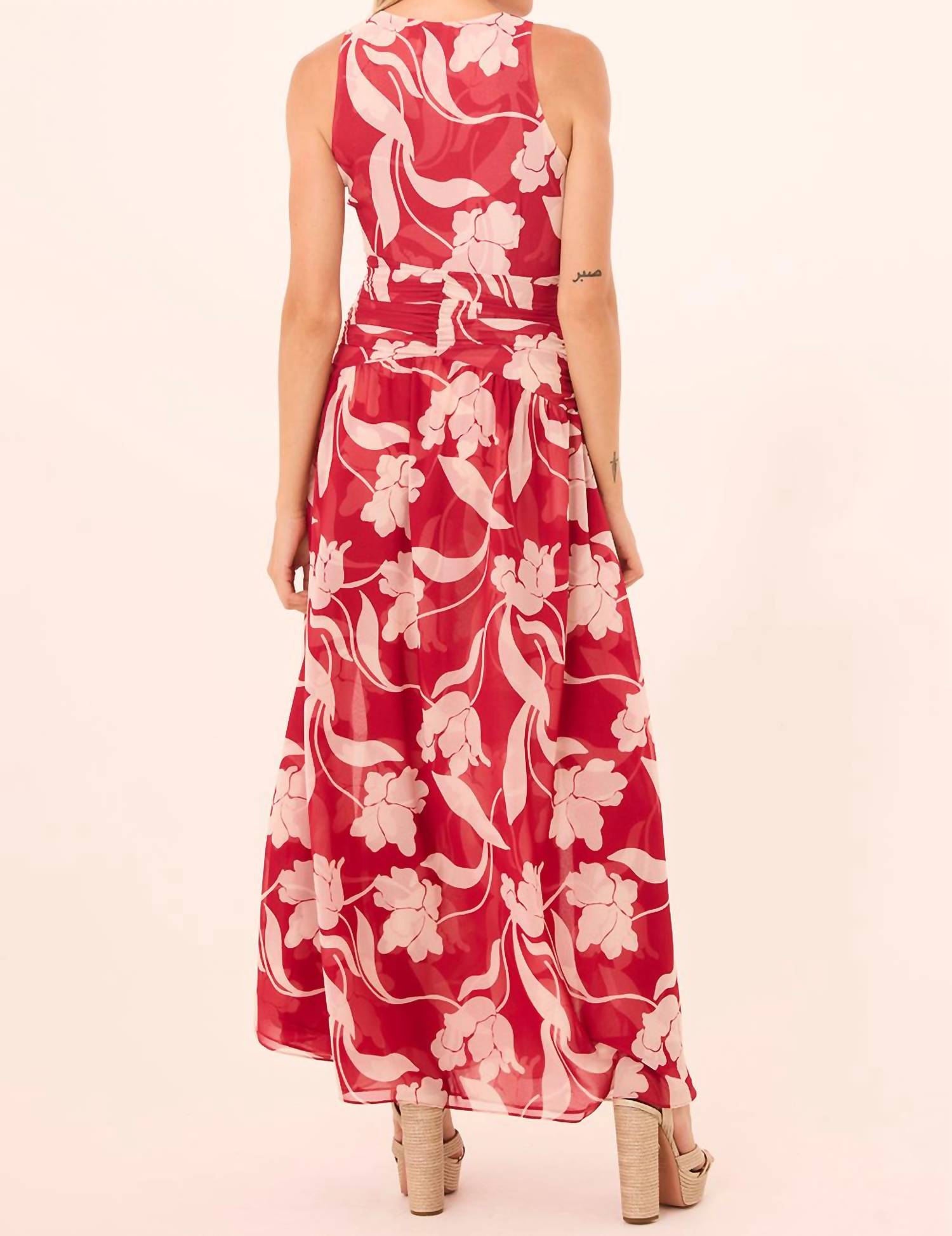 Misa Los Angeles Imogen Maxi Dress in cherry flora - women's dress - alternate view