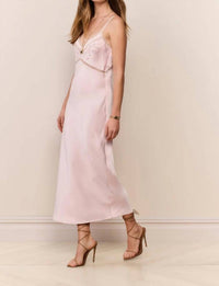 Loveshackfancy - Annabeth Embroidered Satin Midi Dress
