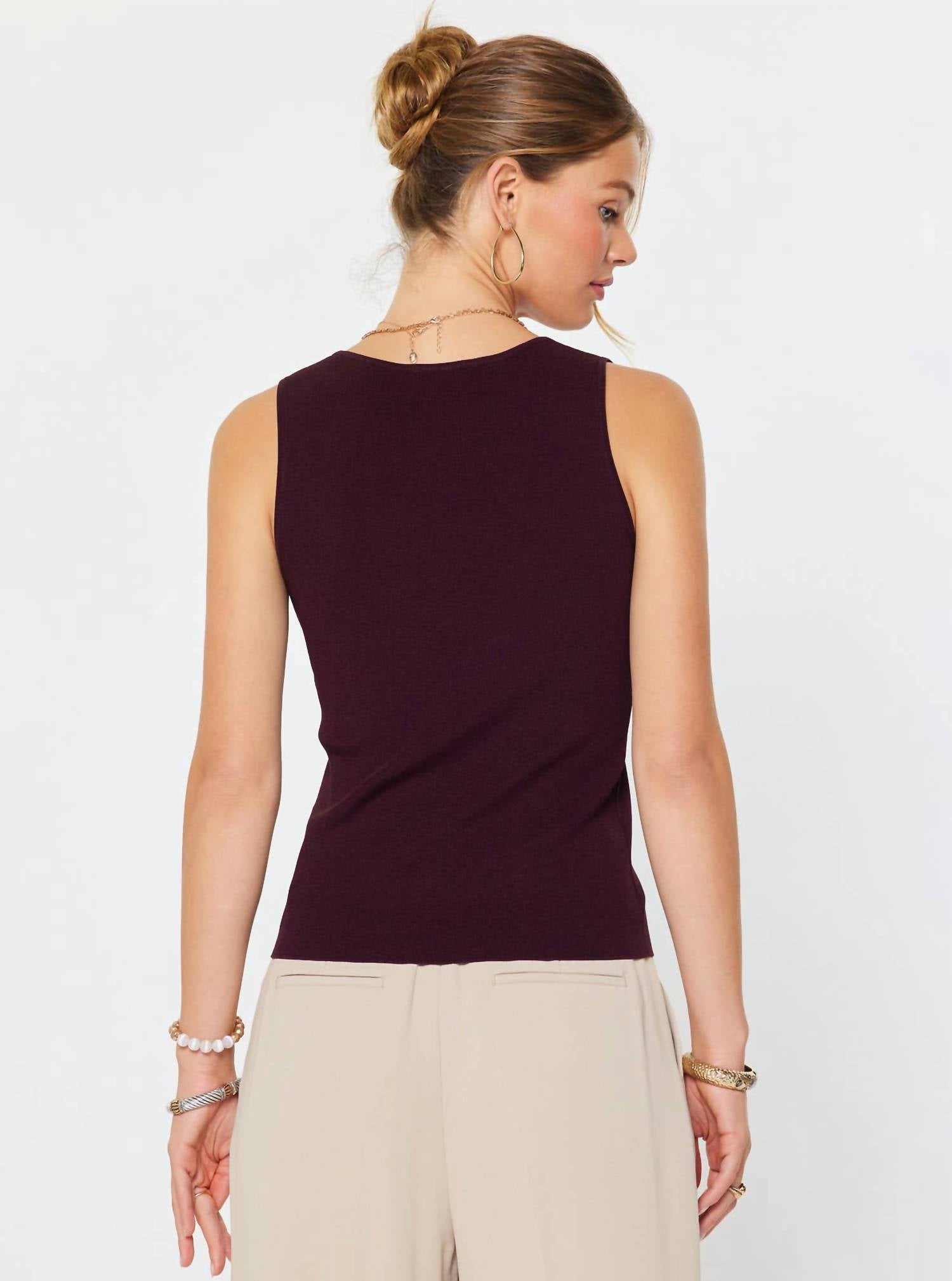 Current Air - Sleeveless V-neck Sweater Top