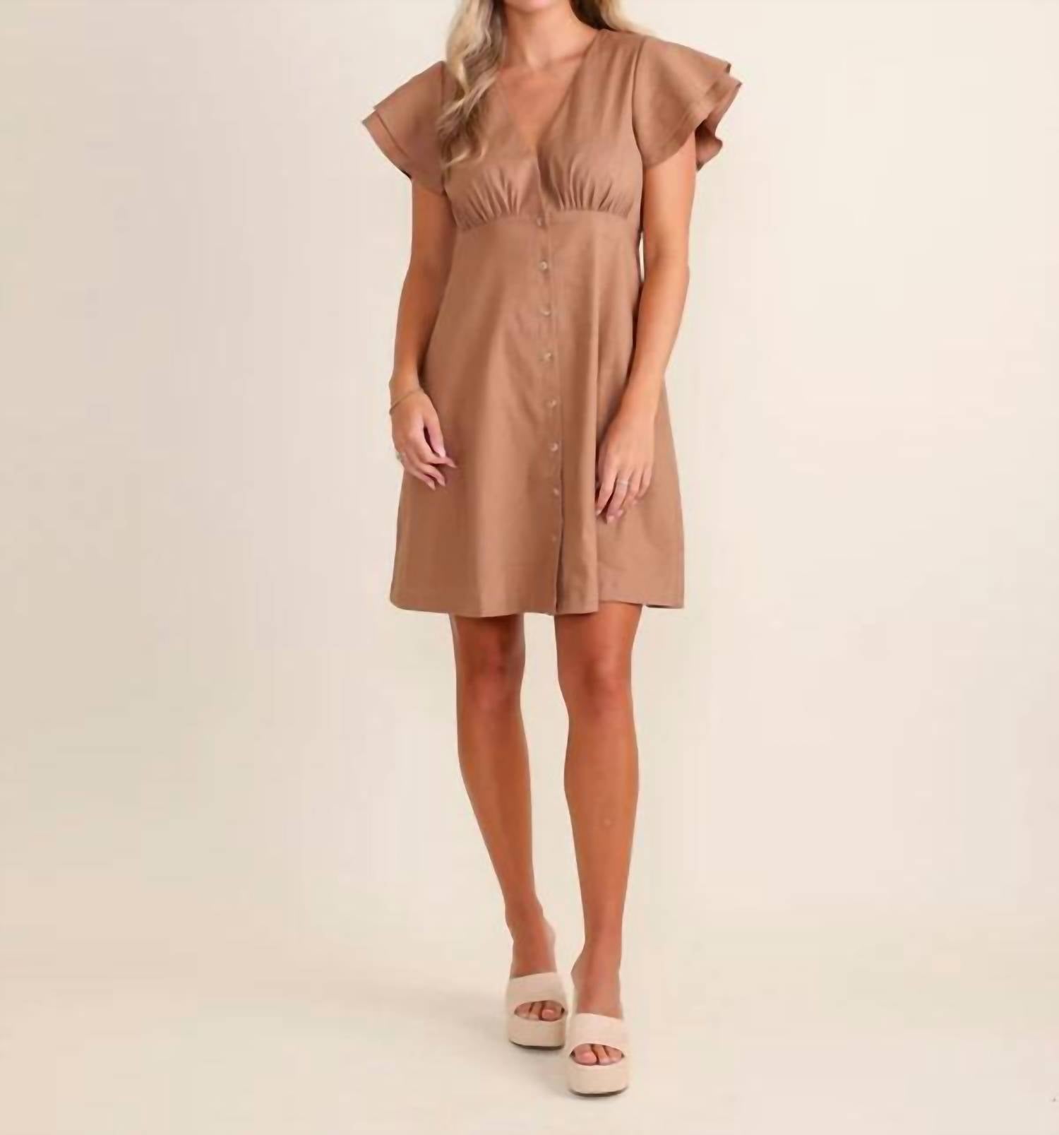 S'edge Bennet Mini Dress in dune - women's dress