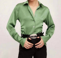 Fifteen Twenty - Silky Button Down Shirt - Plus