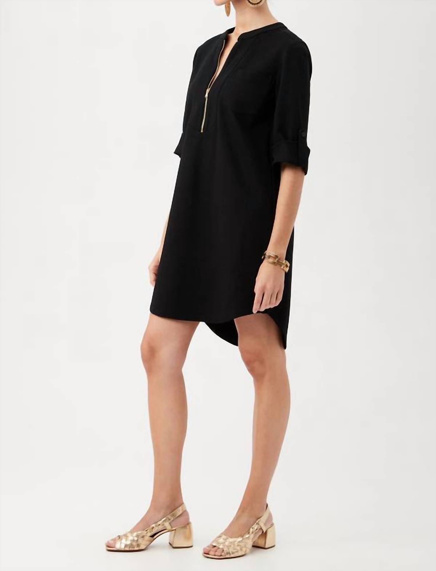Trina Turk - Kaiko 3/4 Sleeve Half Zip Dress