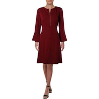 Rachel Zoe - Women's Zip Neck Bell Sleeve Fit Flare Dress