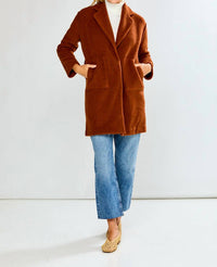SARA CAMPBELL Chloe Dropped Shoulder Coat in chestnut - women's jacket - view 5
