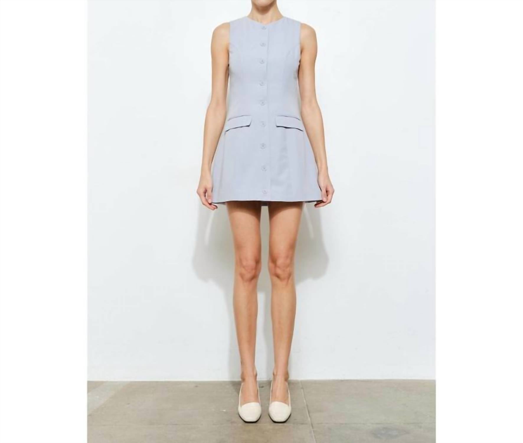 Loucia - Lenore Button Front Sleeveless Mini Dress