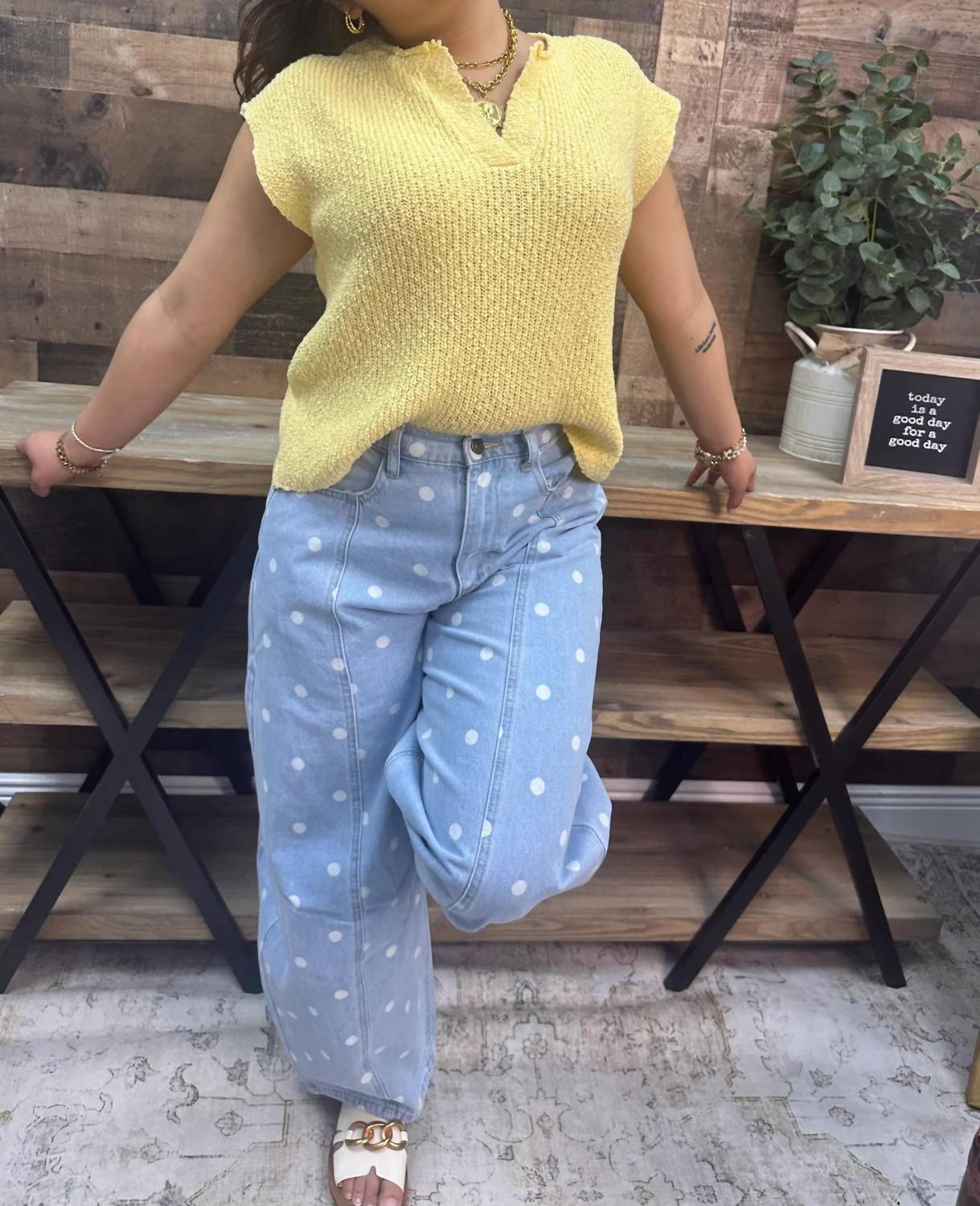 Peach Love - Polka Dot Gypsy Fit Pants