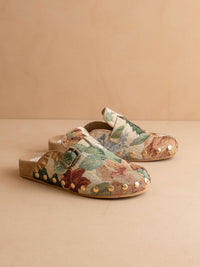 Oasis Society - Women's Toni Floral Tapestry Studded Buckle Clog