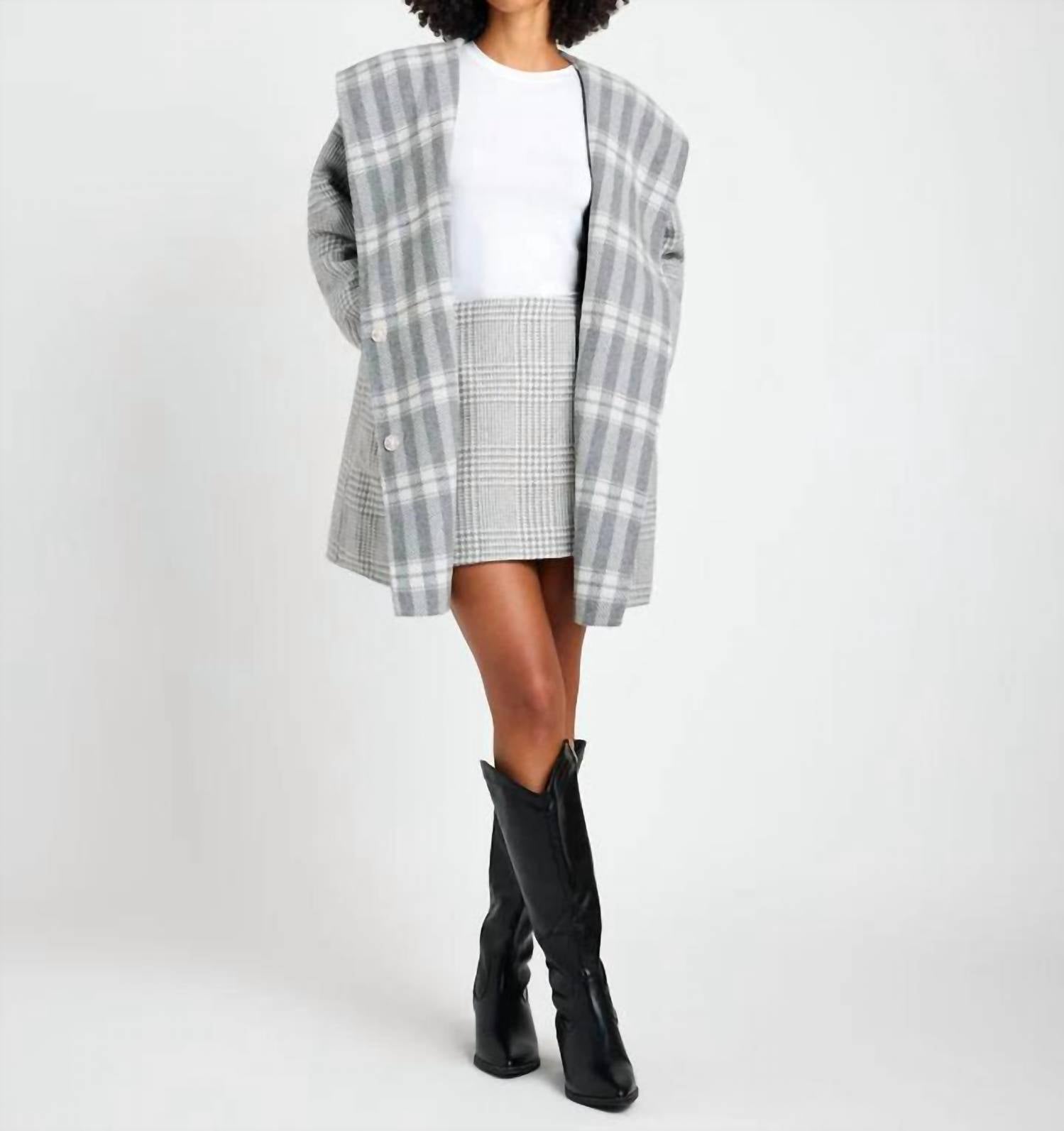Splendid Eli Reversible Coat in grey check - women's jacket - view 4