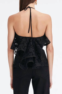 Oscar De La Renta - Halter Neck Ruffle Blouse