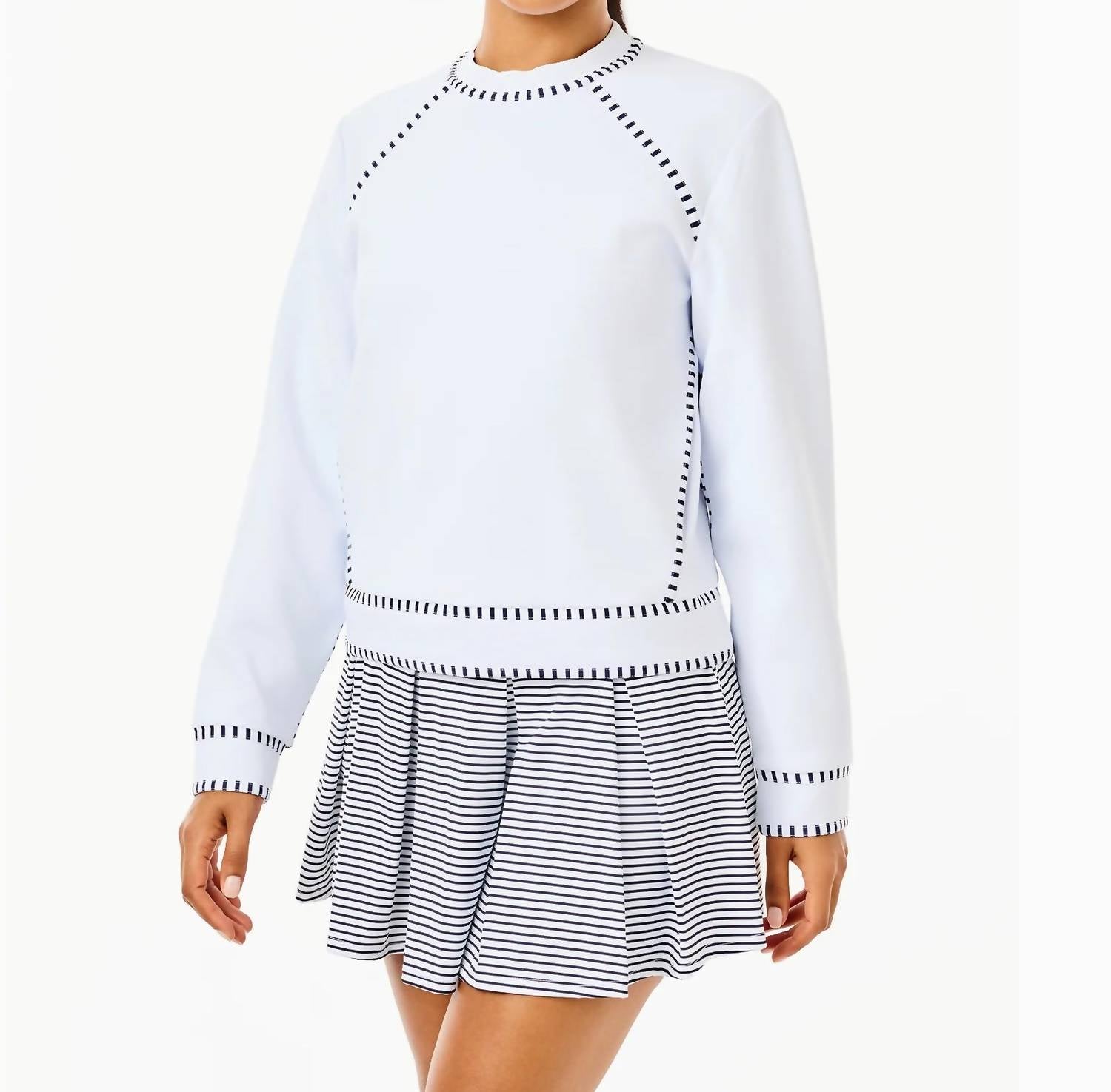 ADDISON BAY Scuba Light Bainbridge Crewneck Sweatshirt in white - women's sweater