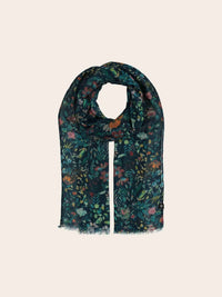 V. FRAAS Women's Mille Fleur Scarf in teal - women's scarf