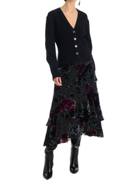 ALLISON NEW YORK CRAWFORD SKIRT in black floral 1 - women's skirt - alternate view