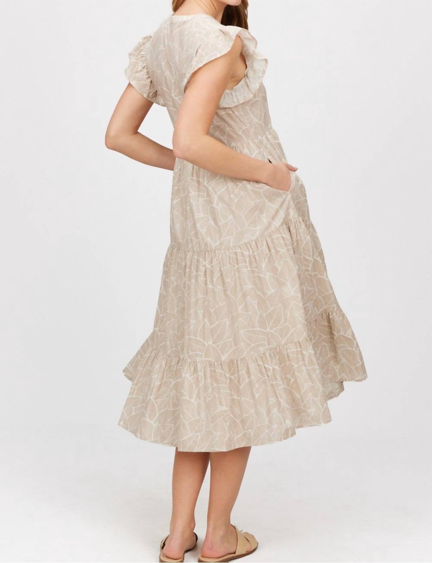 Before You Collection - Leaf Print Midi Dress