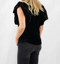 Thml - Flutter Sleeve Velvet Top
