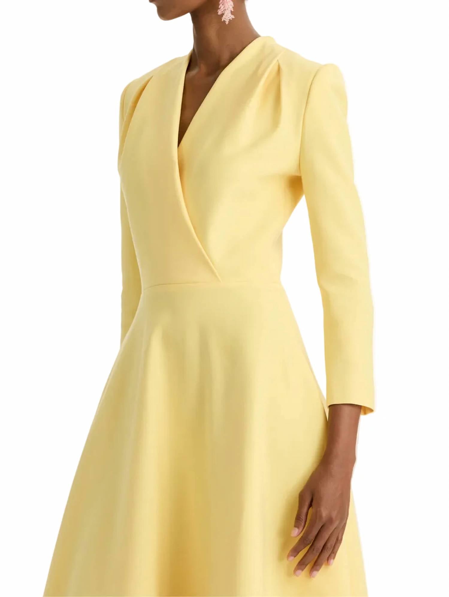Oscar De La Renta - Three-quarter Sleeve Midi Day Dress