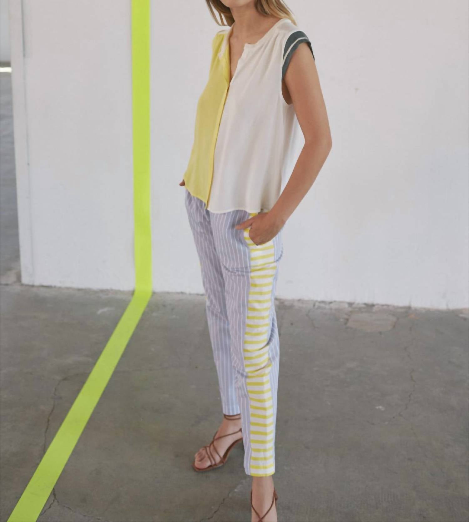 Sita Murt - Color Block Mixed Media Top