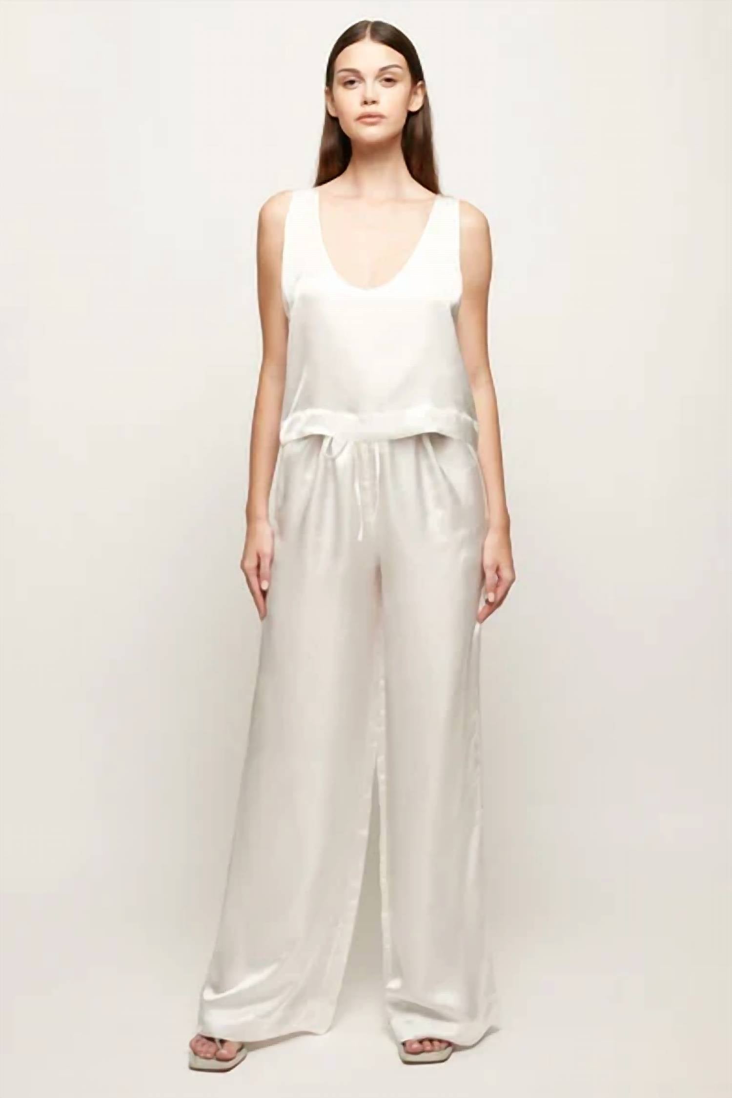 S/W/F - Satin Scoop Neck Top