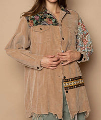 Pol - Oversized Jacquard Print Shacket