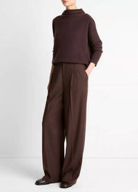 Vince - Italian Wool-blend Pleated Wide-leg Trousers