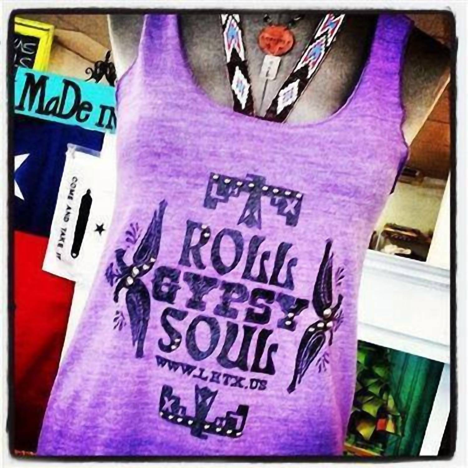 LHTX Women's Roll Gypsy Soul Tank in purple - women's tank top - view 4