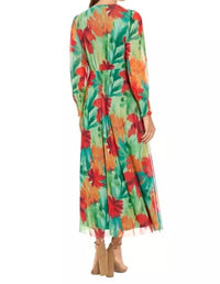 London Times - Women's Abstract Floral Maxi Dress