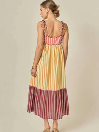 English Factory - Colorblock Stripe Sleeveless Midi Dress