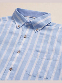Southern Tide - Seamark Stripe Linen Rayon Short Sleeve Sport Shirt