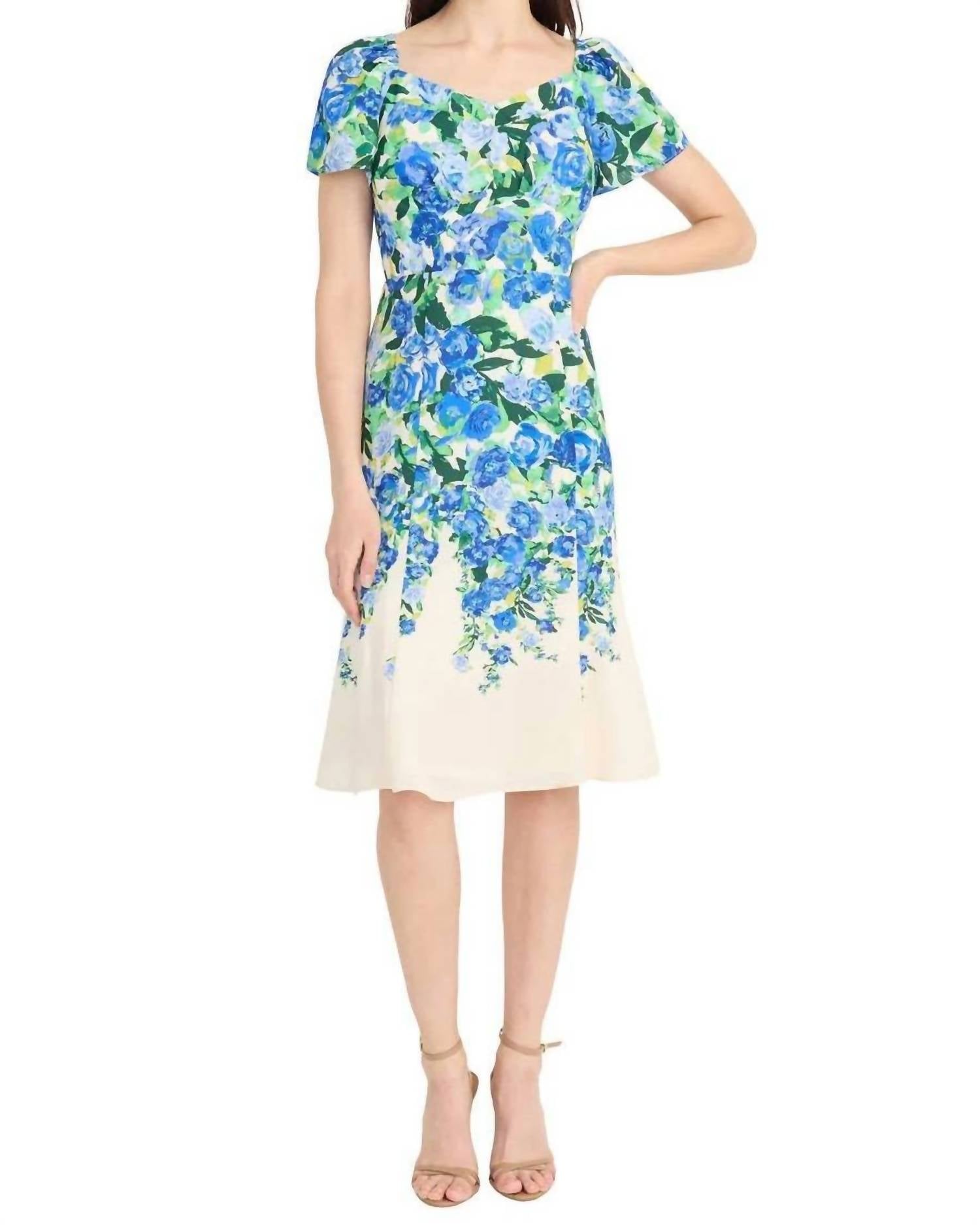 Maggy London - V-Neck Flutter Sleeves dress