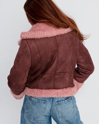 Pretty Garbage - Faux Suede Shearling Jacket
