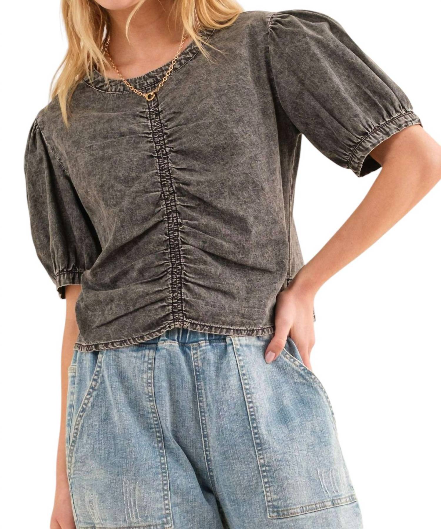 And The Why - Give Us Time Shirring Top