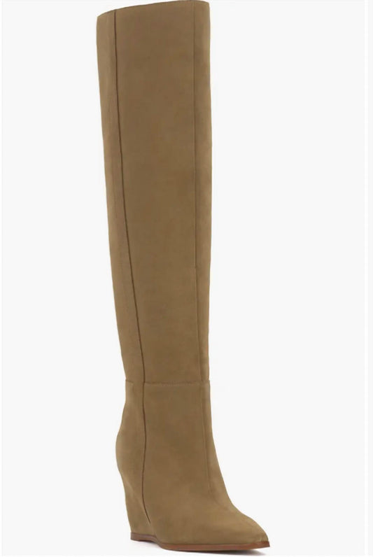 Vince Camuto - Women's Suede Leather Wedge Tall Boots