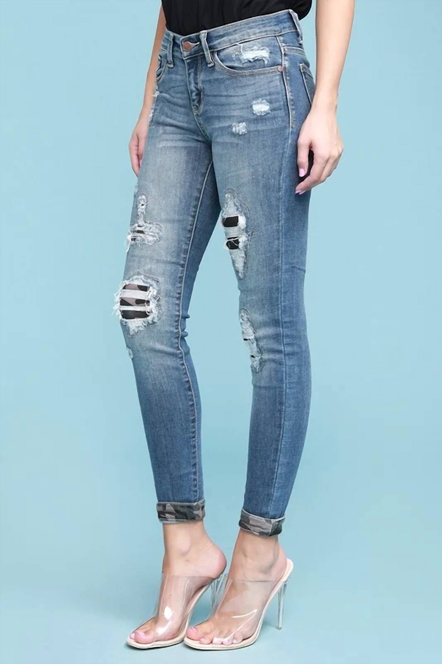 Judy Blue - Camo Patch Skinny Denim Jeans