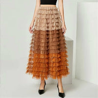 N By Nancy - Ruffle Net Maxi Skirt