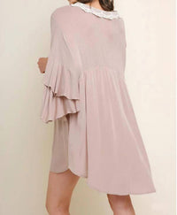 Umgee - Layered Ruffle Bell Sleeve Dress