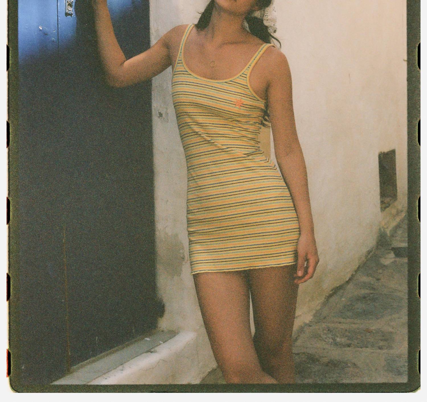 Ciao Ciao Vacation Stripe Mini Dress in lemon - women's dress - detail view
