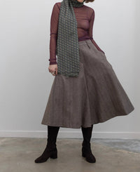 Collective Herringbone Wide Leg Culotte Pants in brown - women's pants - view 5