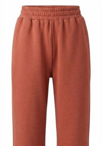 P.CILL Women's Modal Wide Leg Pants With Bottom Slits in dusty rose - women's pants - detail view