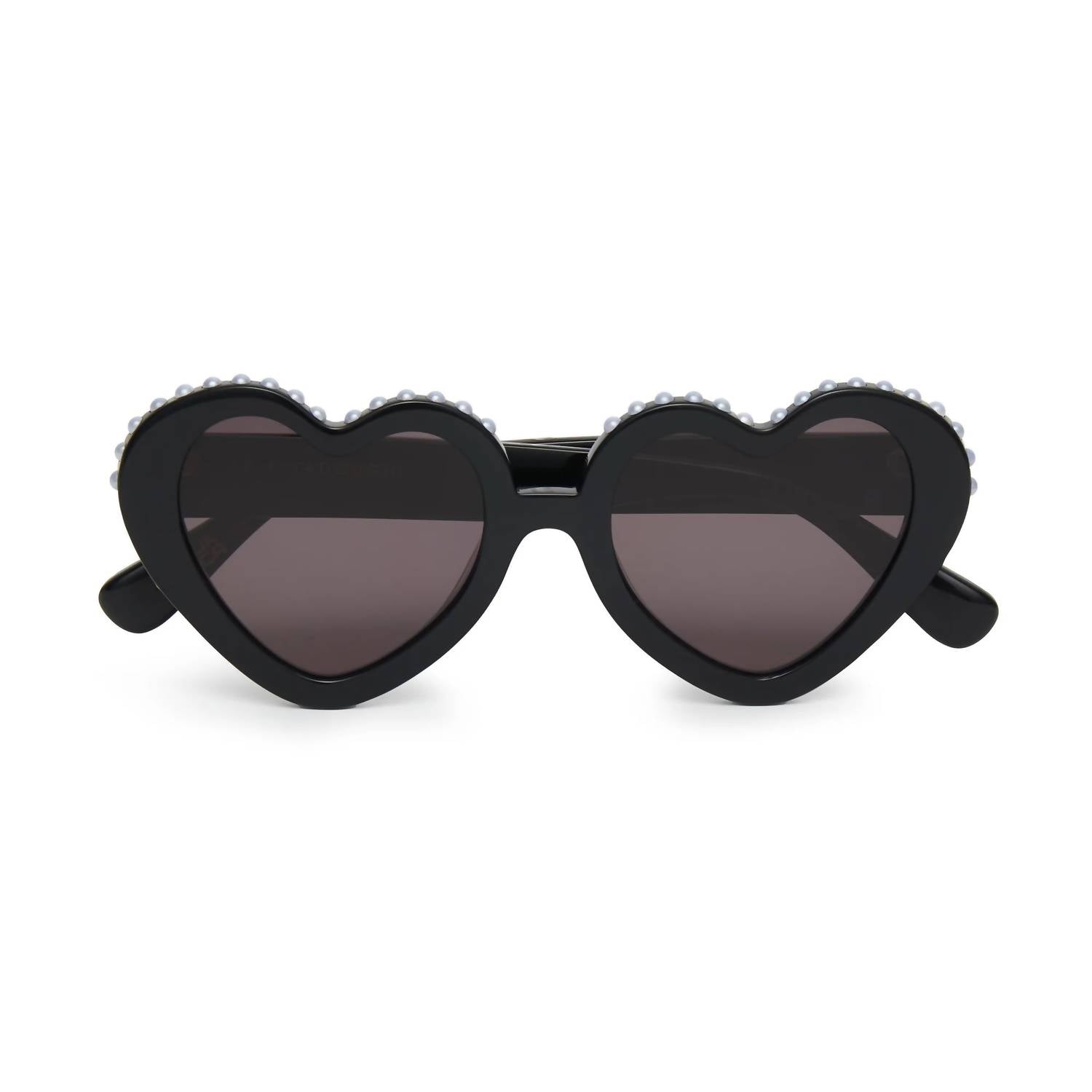 Lele Sadoughi - Women's Heart Non Polarized Pearl Sweetheart Sunglasses