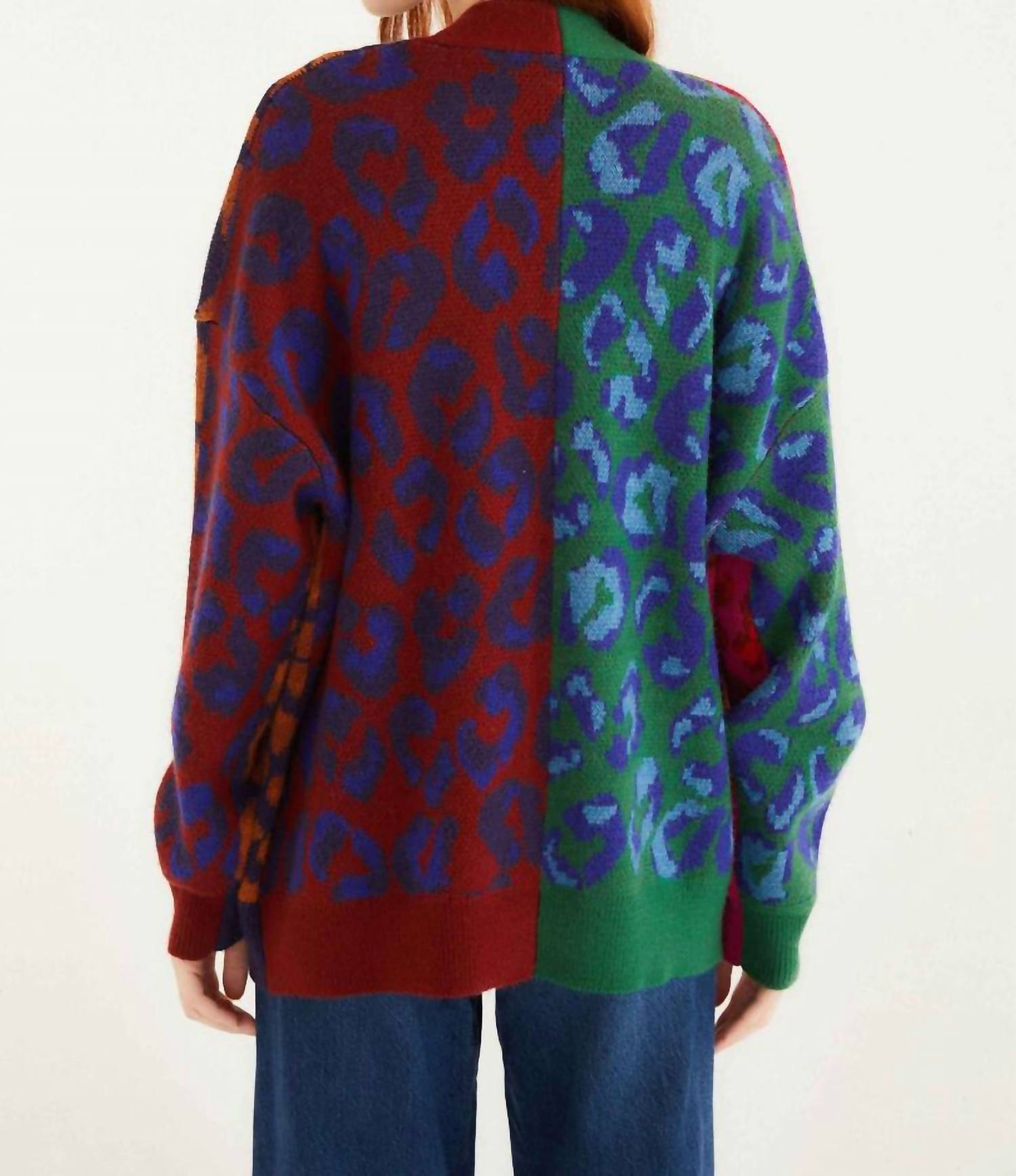 Farm Rio - Mixed Ikat Leopard Cardigan