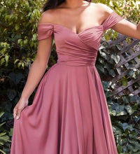 Cinderella Divine - Off Shoulder A-line Satin Dress