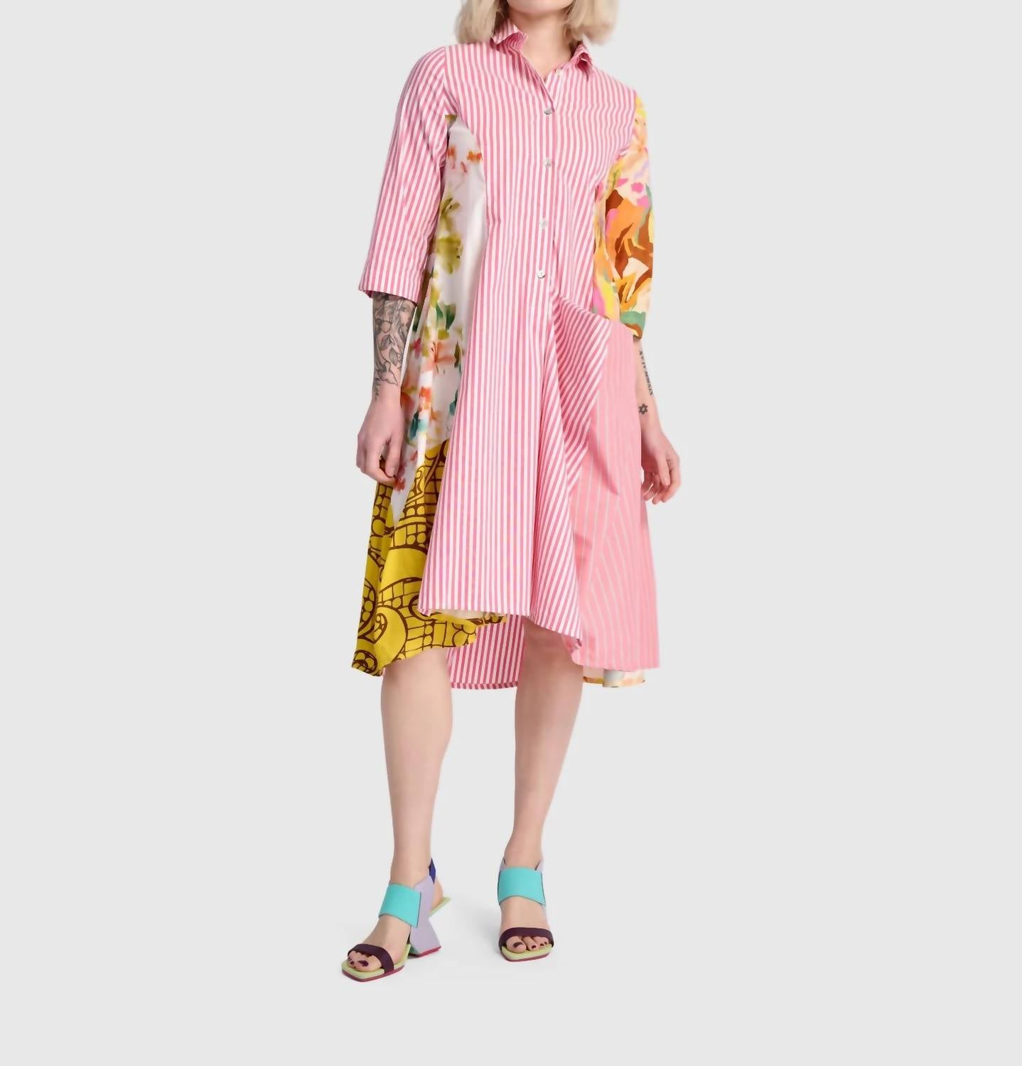 Alembika - Stripe & Floral Tunic Top