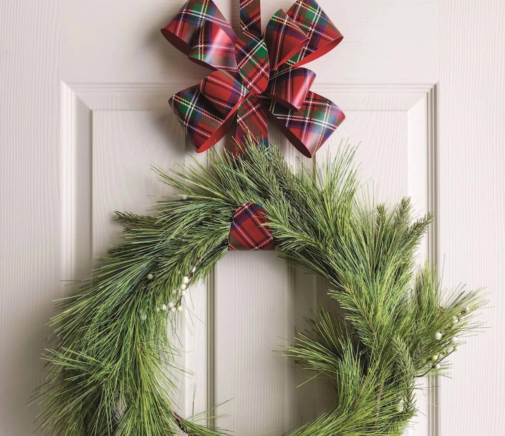 Mudpie - Tartan Bow Metal Wreath Hanger