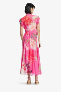 Leo Lin - Grace Flutter Sleeve Midi Dress