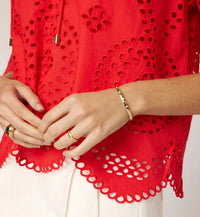 Cleobella Lulu Eyelet Blouse in poppy red - women's blouse - view 5