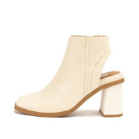 YELLOWBOX Women's Millar Heeled Bootie in bone - women's shoe - detail view